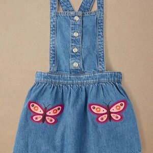 Gymboree Blue Denim Dress with Pink and Orange Butterflies